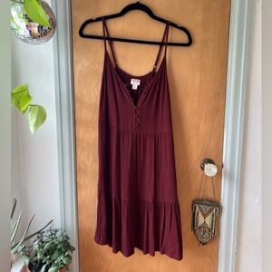 100% Rayon Burgundy Sleeveless Dress Mossimo Supply Co.
